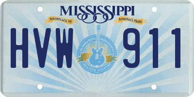 MS license plate HVW911