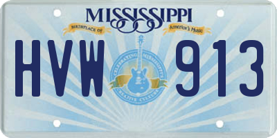 MS license plate HVW913