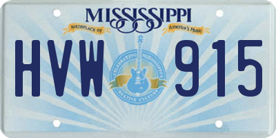 MS license plate HVW915