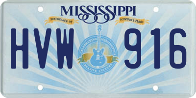 MS license plate HVW916