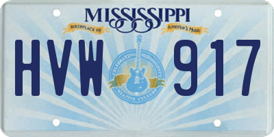 MS license plate HVW917