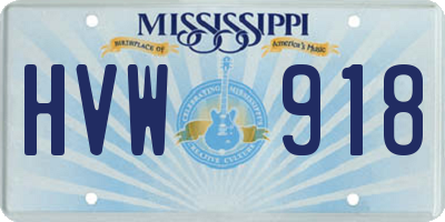 MS license plate HVW918
