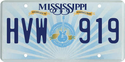 MS license plate HVW919