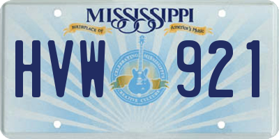 MS license plate HVW921