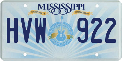 MS license plate HVW922