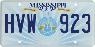 MS license plate HVW923