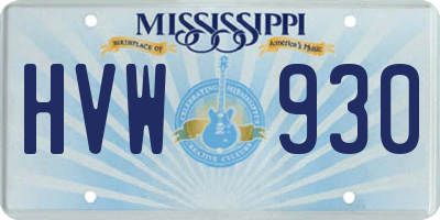 MS license plate HVW930