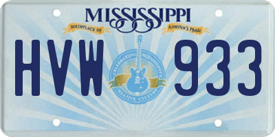 MS license plate HVW933