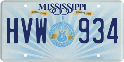 MS license plate HVW934