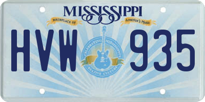 MS license plate HVW935