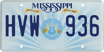 MS license plate HVW936