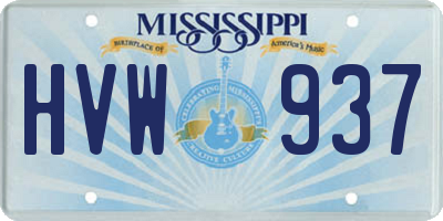 MS license plate HVW937