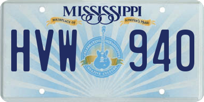 MS license plate HVW940