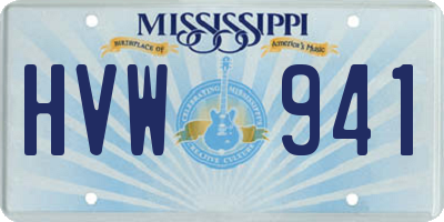 MS license plate HVW941