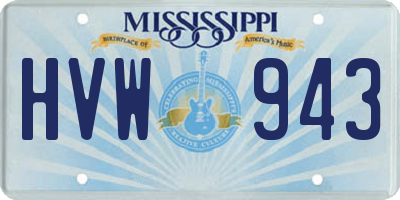 MS license plate HVW943