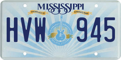 MS license plate HVW945