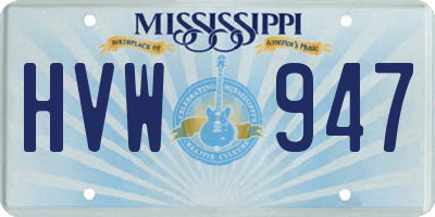 MS license plate HVW947