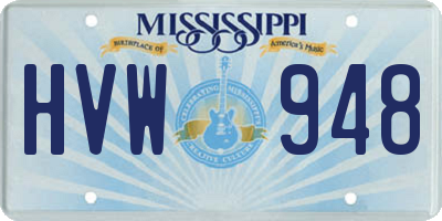 MS license plate HVW948