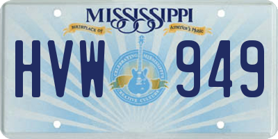 MS license plate HVW949
