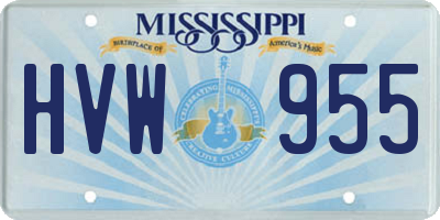 MS license plate HVW955