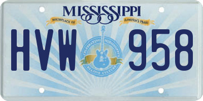 MS license plate HVW958