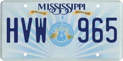 MS license plate HVW965