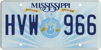 MS license plate HVW966