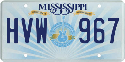 MS license plate HVW967