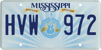 MS license plate HVW972