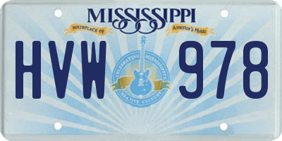 MS license plate HVW978