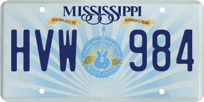 MS license plate HVW984