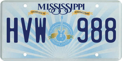 MS license plate HVW988