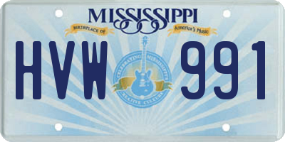 MS license plate HVW991