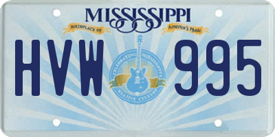 MS license plate HVW995