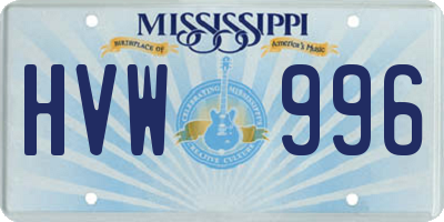 MS license plate HVW996