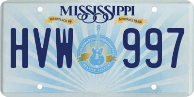 MS license plate HVW997