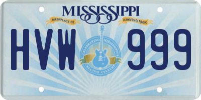 MS license plate HVW999
