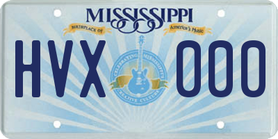 MS license plate HVX000