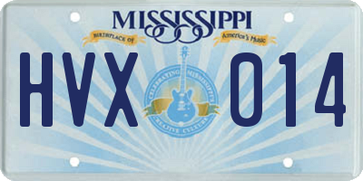 MS license plate HVX014