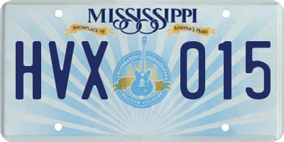 MS license plate HVX015