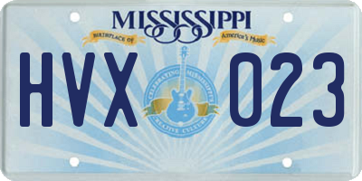 MS license plate HVX023