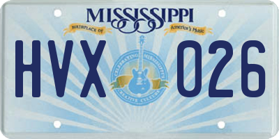 MS license plate HVX026