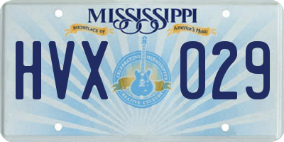 MS license plate HVX029
