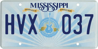 MS license plate HVX037