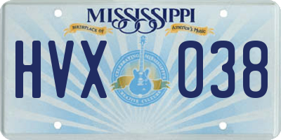 MS license plate HVX038