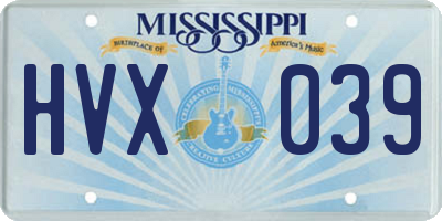 MS license plate HVX039
