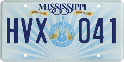 MS license plate HVX041