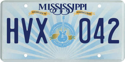 MS license plate HVX042