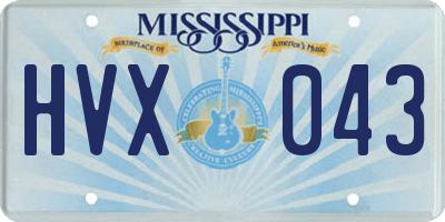 MS license plate HVX043