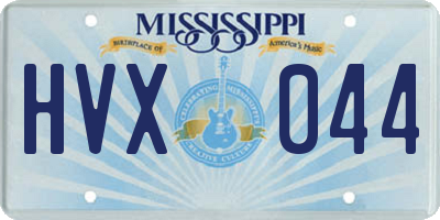 MS license plate HVX044